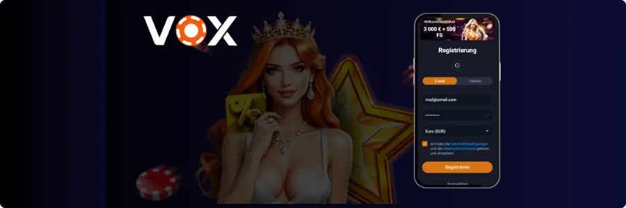Registrierung bei Vox Casino